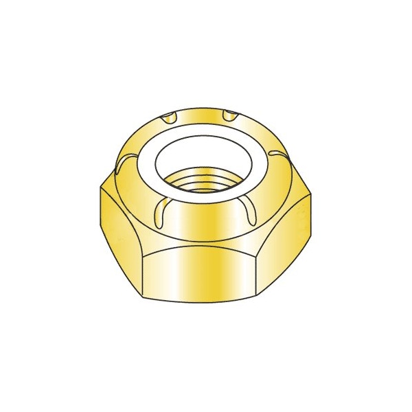 Newport Fasteners Nylon Insert Lock Nut, 7/16"-20, Steel, Grade A, Yellow Zinc, 2000 PK 469526-BR-2000 - main